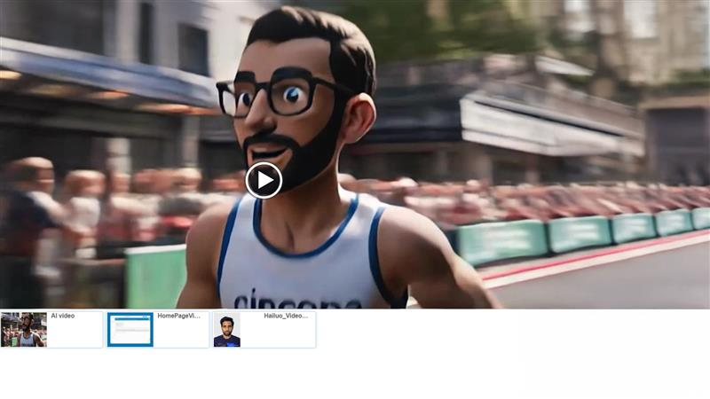 Video with horizontal playlist